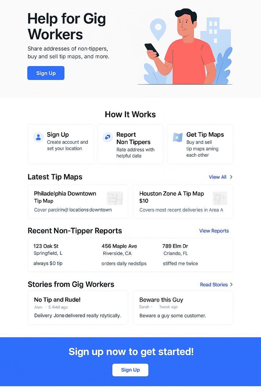NoTippers app preview